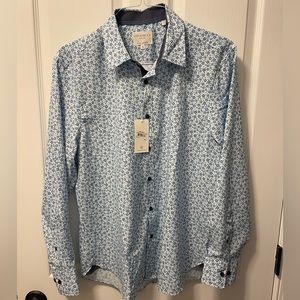 Construct Blue Floral Mens Long Sleeve Shirt size Large New with Tags NWT
